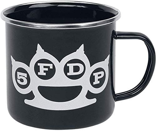 Image of Five Finger Death Punch Mug with Knuckles Logo Enamel Coffee Cup