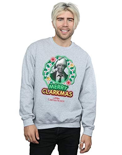 Image of National Lampoon's Christmas Vacation Men's Greyscale Clarkmas Sweatshirt XXX-Large Sport Grey