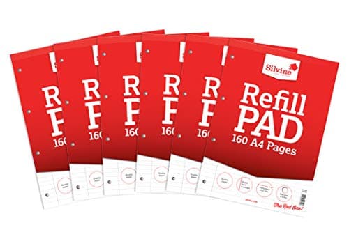 Image of Silvine A4 Refill Pad - Lined With Margin (160 Pages) Pack of 6