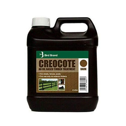 Image of RnT Creocote Oil Based Exterior Timber Treatment Varnish Shed Fines Post Fences Fence Home Garden Outdoor Indoor Wood Stain Treatment Wooden Black Dark Brown Light Brown 4 Liter (4 Litres, Dark Brown)