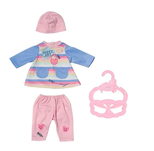 Image of Baby Annabell Little Dress 706541 - Accessories for 36cm Dolls - Includes Top, Leggings, Hat, and Hanger - Suitable for Kids from 1+