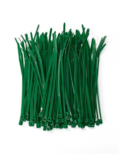Image of zuizhan Green Cable Ties Small 100mm x 2.5mm,100 Pack Mini Thin Plastic Zip Ties, 27 Lbs Tensile Strength with UV Resistant, Nylon Self Locking Tie Wraps for Indoor and Outdoor Use, Office, Garden