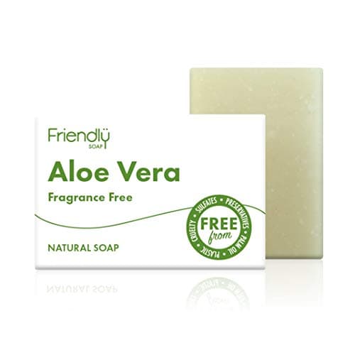 Image of Friendly Soap - Fragrance-Free Aloe Vera Soap (95g), Plant-Based, Cruelty-Free, Made By Hand, No Preservatives or Sulphates, Sustainable