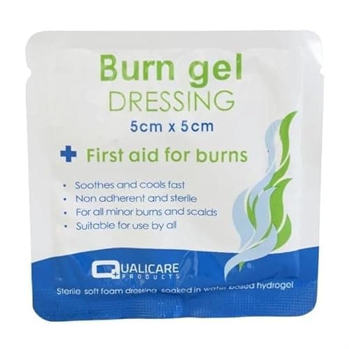 Image of We Can Source It Ltd Burns Gel Dressing Sterile 50x50mm - Small Burns & Scalds - Non Adherent & Sterile First Aid Kit for All Skin Types, Workplace Safety & Emergency Care