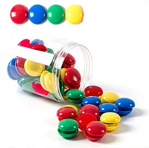 Image of Notice Board/Planning Magnets, Tiberham 80 Pack 20 mm Round Plastic Covered Magnetic Buttons, Refrigerator Whiteboard Magnets for School Office Home - 4 Assorted Colors