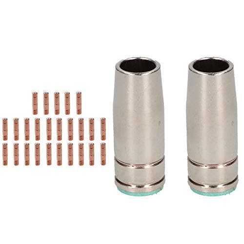 Image of 2 Shroud & 25 x 0.8mm Round Contact Tips MIG Welding Binzel Style Euro MB25
