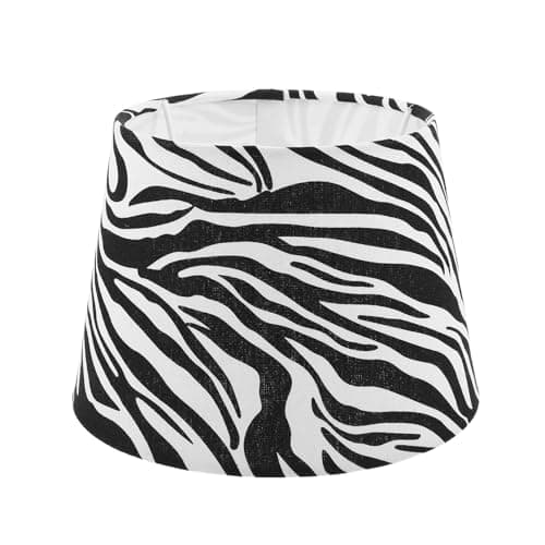 Image of KOMBIUDA Small Lamp Shade Replacement Barrel Cloth Light Cover (Zebra Print) - Drum Lampshade for Table Floor Zoo Animal Birthday Party Backdrop