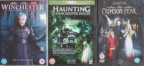 Image of GOTHIC MANSION TRILOGY 1-3 COMPLETE COLLECTION / 1. WINCHESTER / 2. HAUNTING OF WINCHESTER HOUSE / 3. CRIMSON PEAK = ULTIMATE 3x DVD UK SET