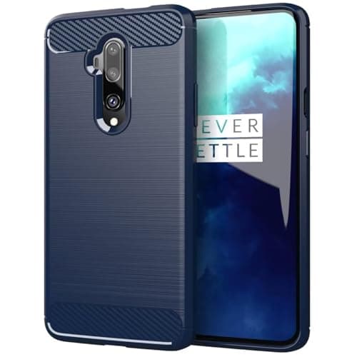 Image of Jhxtech Case for OnePlus 7T Pro 5G Case, HD1925 Case, Ultra Slim Phone Cover with Shock-Absorption Carbon Fiber TPU Rubber Protective Cases for OnePlus 7T Pro Navy Blue
