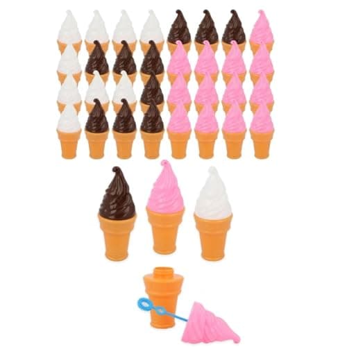Image of TC Toys - 24 x Ice Cream Bubble Wands (50ml) - Full Retail Display Box - Bulk Party Bag Fillers & Class Gifts for Kids - Assorted Novelty Summer Toys for Weddings, Lucky Dips & School Prizes (14cm)