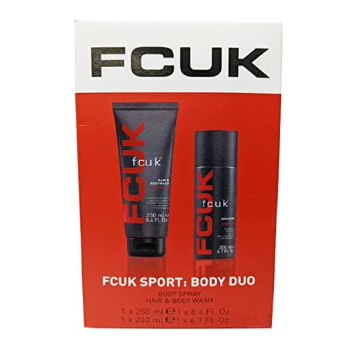 Image of FCUK Sport Body Duo Set - Mens Skin Care Gift Set for Him with Topline Thank You Card. Festive Gift for Stocking Fillers, Secret Santa Gifts or Mens Gift Set for Birthdays.
