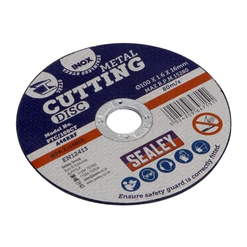 Image of Sealey PTC/100CT Cutting Disc Ø100 x 1.6mm 16mm Bore