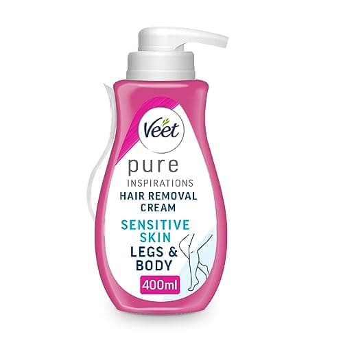 Image of Veet Pure Hair Removal Cream 400ml, Legs & Body, 24 Hour Hydration, Exfoliates, Pleasant Smell, With Spatula, Long Lasting Smoothness