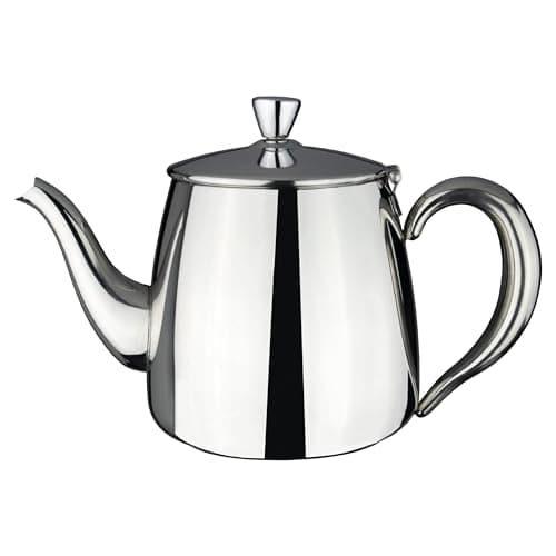 Image of Café Olé Premium Teapot, 3 Cup / 24oz / 680ml, Stainless Steel, Classic Teapot Design with Mirror Finish, Perfect Pour Spout