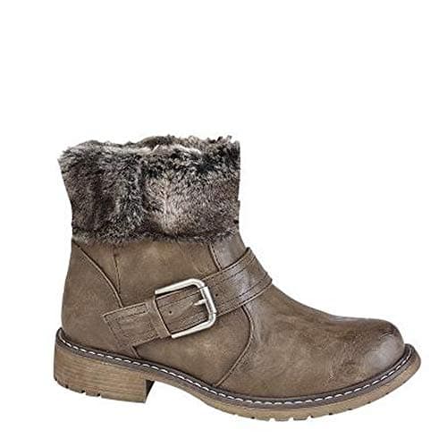 Image of Cipriata Womens Andreana Fold Down Biker Style Ankle Boots - Brown - 9 UK
