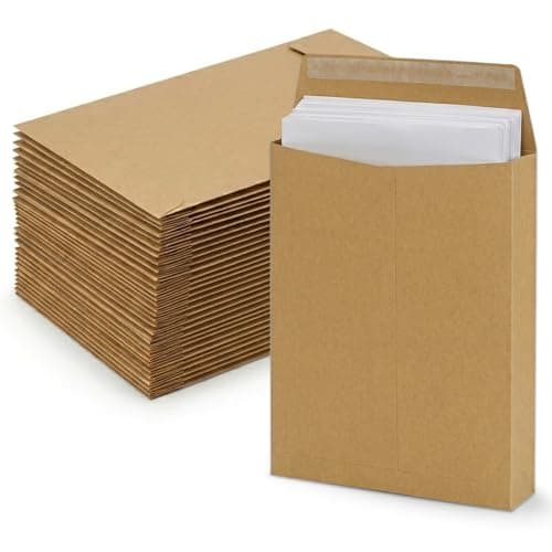 Image of Gusset Envelopes A4 - Large Expandable Brown Document Envelope - 229 x 334mm Paper Mailing Bags (20)