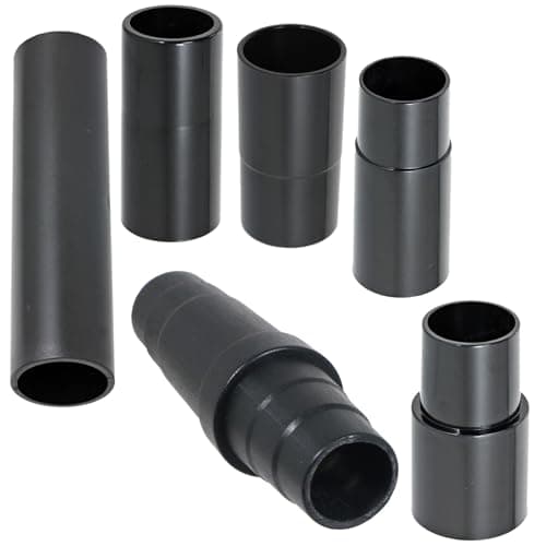 Image of Spares2go 6 Piece Tool Adapter Set compatible with Dewalt Vacuum Hose Adaptor Dust Port Extractor Sander Saw (30mm 32mm 35mm 38mm)