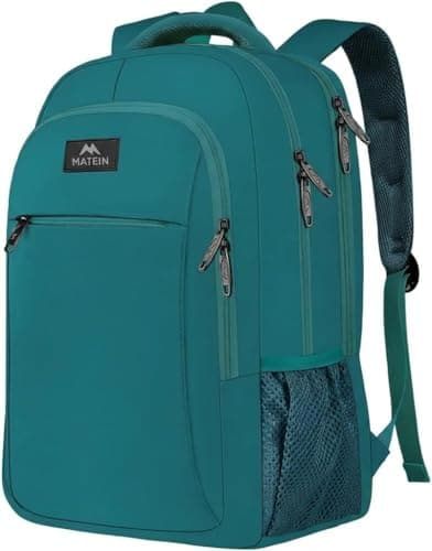 Image of MATEIN Travel Laptop Backpack, Work Bag Lightweight Laptop Bag with USB Charging Port, Anti Theft Business Backpack, Water Resistant School Rucksack Gift for Men and Women, 15.6 Inch, Peacock Blue