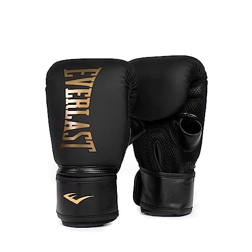 Image of Everlast Cardio Elite Boxing Gloves (S/M) Gold/Black Boxing Gloves for Bags, Mitt Work & Speed, Open Thumb Design, Wrap Strap, Dual Layered Foam Inner and Ergonomic Grip - Authentic Everlast Gear