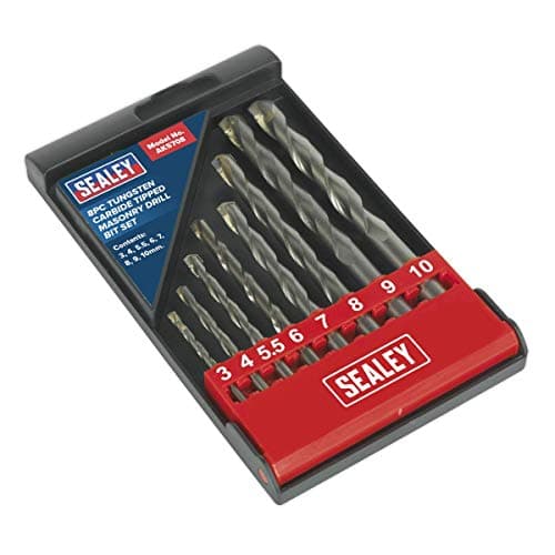 Image of Sealey AK5708 Tungsten Carbide Tipped Masonry Drill Bit Set 8pc , Black