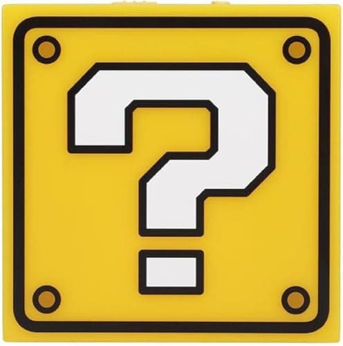 Image of Paladone Super Mario Question Block Night Light - Officially Licensed Nintendo, Auto Night Sensor and Portable with Wall Adhesive, Retro Gift for Gamers