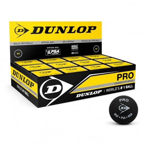 Image of Dunlop Squash Balls Pro Double Yellow, 12 Balls, Official Tournament Squash Ball