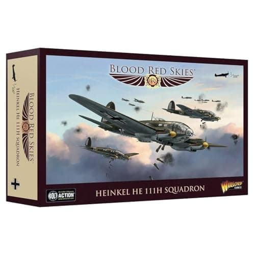 Image of Warlord Games Blood Red Skies German Military Heinkel HE IIIH Squadron 1:200 WWII Mass Air Combat Table Top War Game 775101007