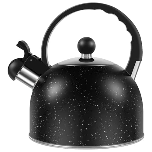 Image of Whistling Kettle 2.5 L Stainless Steel Stove Top Tea Kettle with Ergonomic Handle Rapid Boiling Gas Hob Tea Pots Kettle Whistling Teapots Coffee Kettle for Gas Stove, Induction Cooker