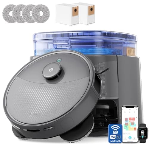 Image of Lefant M3 Max Robot Vacuum Cleaner with Mop, All-in-One Station with 20,000Pa Suction, Self-Emptying & Auto Mop Wash & Dry, dToF Laser Navigation, APP/Alexa Control, Works on WiFi 2.4G & 5G