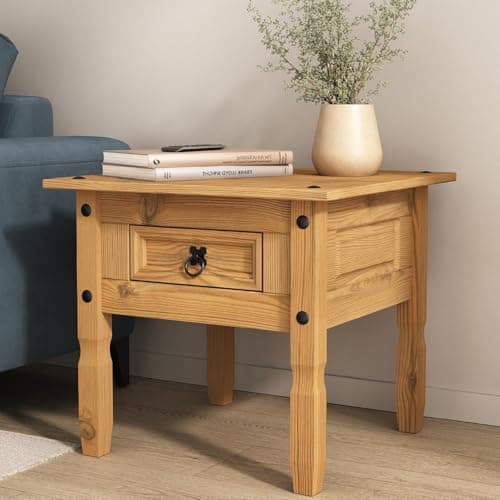 Image of Corona 1 Drawer Lamp Table Mexican Solid Pine