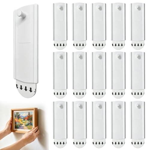 Image of Hanyousheng 16pcs Adhesive Picture Hooks, Universal Frame Hanger, Removable Adhesive Strips, Heavy Duty Self-Adhesive Strips for Damage-Free Hanging, No Nails Wall Hooks for Photo Frames, Posters