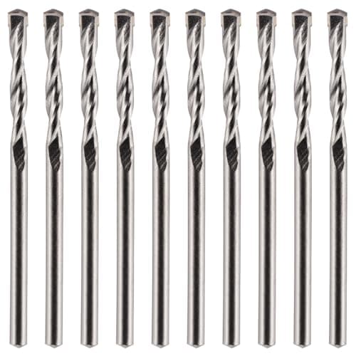 Image of 10 Pack Of 5mm x 85mm Long TCT Masonry Drill Bits – For Concrete, Brick, Stone, Porcelain Ceramic Tiles Plastic Wood – Masonry Drill Bits Set For Standard Rotary Drills & Hammer Drills (NOT SDS)