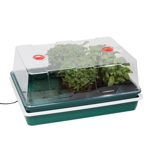 Image of Oakland Gardens XL High Dome Electric Propagation Tray – 24W Heated Seed Starter Tray with Extra-High Dome and Adjustable Vents, propagators for plants, Germination trays kit