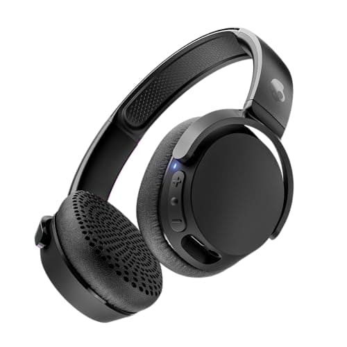 Image of Skullcandy Riff Wireless 2 On-Ear Bluetooth Headphones, Up to 34 Hrs Battery, Foldable Lightweight Design, Convenient for Travel with Included 3.5mm AUX Cable, Microphone for iPhone Android - Black