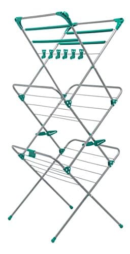 Image of Addis 514445 Deluxe 3 Tier Airer, Metallic Aqua, 14 metres