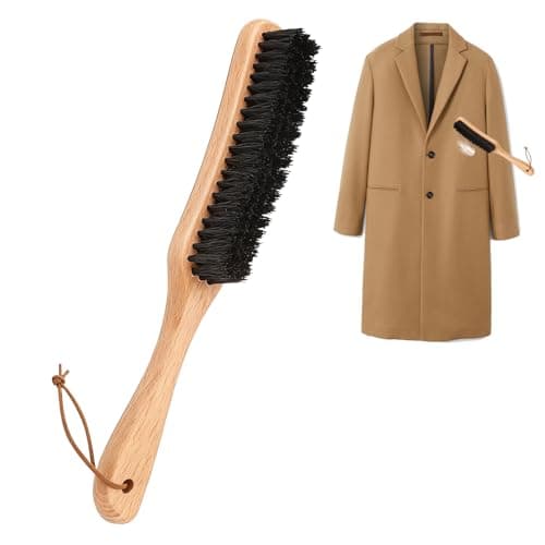 Image of 1 Pcs Clothes Brush,Lint-Brush and Cashmere Comb for Suits,Cleaning-Brushes Boar Bristle Lint Brush with Wooden Handle for Suede Wool Furniture Coats Suits Clothes Shoes Cleaning