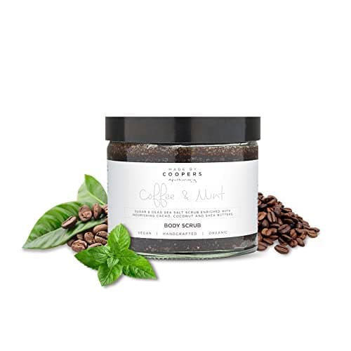 Image of Made by Coopers Coffee & Mint Body Scrub | Exfoliating Body Scrub with Fairtrade Coffee, Coconut Oil & Peppermint | Natural & Organic Skincare for Soft & Energised Skin | Vegan & Cruelty Free | 250g