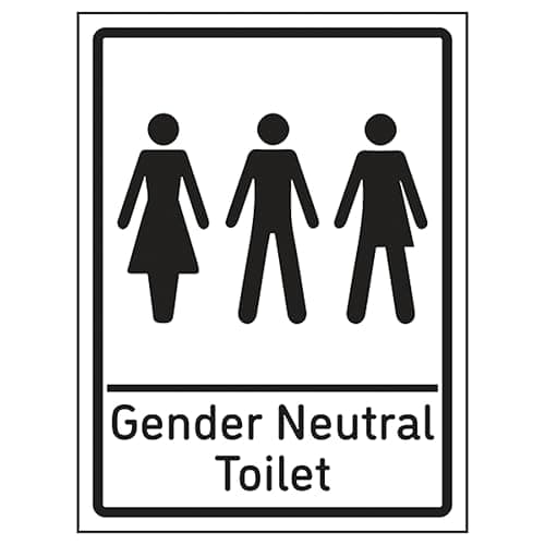 Image of V Safety Gender Neutral Toilet 150 x 200 mm - Glow In The Dark Self Adhesive Vinyl Safety Sign