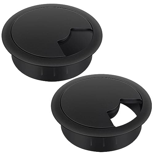 Image of Bolatus 2 Pcs 60mm Desk Grommets, Round Desk Cable Hole Cover Plastic Cable Wire Grommet for Management Office Computer Wires