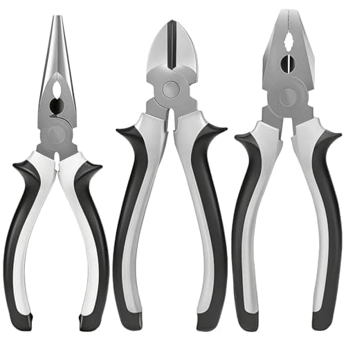 Image of 3 Pcs Plier Sets, Heavy-duty Pliers Set, Professional Electrical Pliers Tool Set, Long Nose & Diagonal Cutting & Side Electrical Cutters Snips, DIY Tools, Grips Tools, combination Plier for DIY Repair