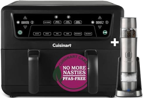 Image of Cuisinart XXL10.4L Air Fryer with 2 x 5.2L Drawers +Mill |PFAS Free|Chemical-free cooking | Air Fry, Roast, Grill, Bake, Dehydrate, Max Crisp, Keep Warm | Dual Zones - cook 8+ portions|Dishwasher Safe