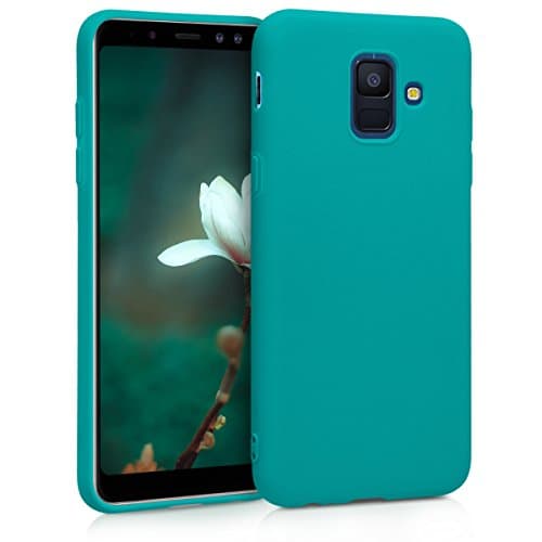 Image of kwmobile Case for Samsung Galaxy A6 (2018) Case - Soft Cover - Shockproof TPU Material - Wireless Charging - Teal Matte