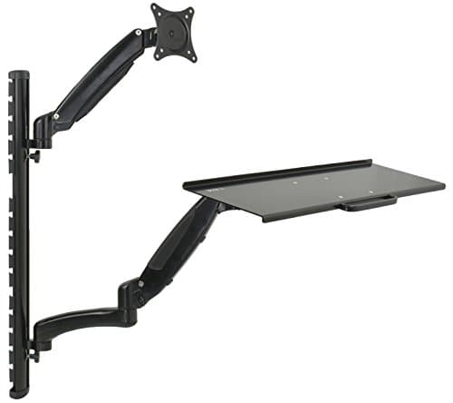 Image of VIVO Black Sit-Stand Wall Mount Counterbalance Height Adjustable Monitor and Keyboard Workstation for Screens up to 27 inches STAND-SIT1K…