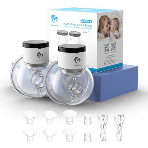 Image of Bellababy Wearable Breast Pump, Portable Wireless Wearable Breast Pump with Touchscreen LCD Display 4 Modes & 6 Levels, (Extra Insert Size:17mm,19mm,21mm)