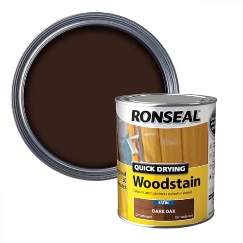 Image of Ronseal Quick Drying Woodstain Dark Oak Satin 750ml