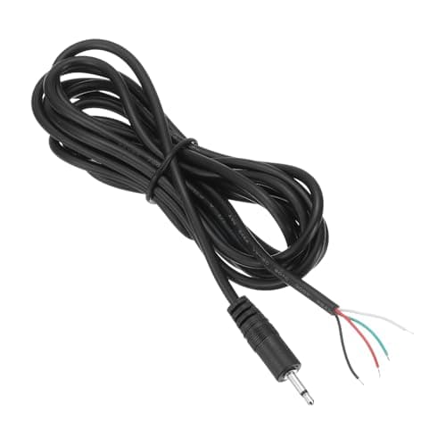 Image of sourcing map 3.5mm Male Jack to Bare Wire Open End Replacement 28AWG TRS 3 Pole Stereo 1/7" Mono Audio Cable Plug Jack Plug 41mm for Earphone Headphone Cable Repair, 2m