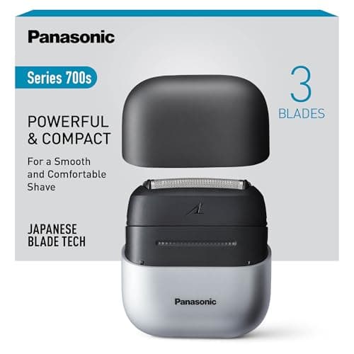 Image of Panasonic ES-CM3BKS511 Series 700 3-Blade Compact Shaver, Wet & Dry Electric Shaver for Men, Beard Sensor, IPX7 Waterproof, USB-C Charging, AC USB Power Adaptor, Black