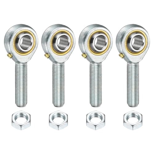 Image of sourcing map 4Pcs POSB6L 3/8 Inch Male Rod End Bearing, 3/8-24 UNF Left Hand Male Thread Rod End with Jam Nuts for Agriculture, Machinery, CNC Equipment (ABEC3)
