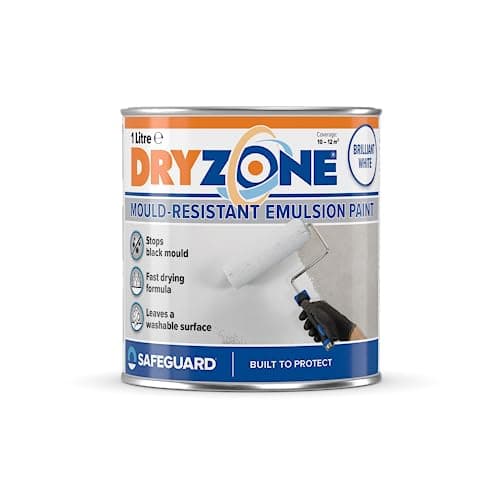 Image of Dryzone Anti Mould Paint 1L White Emulsion – Mould Resistant for 5 Years, 10m² - 12m² coverage