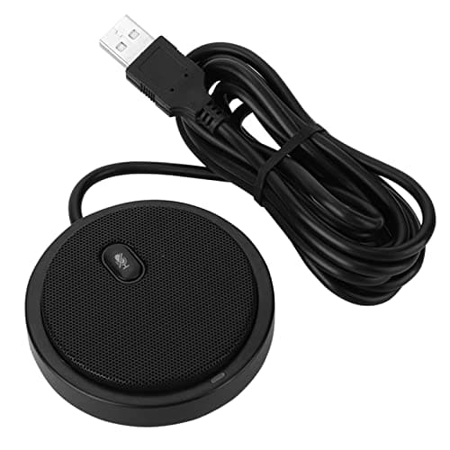 Image of Lxwythozoan M2 Wired Omnidirectional USB Microphone, Desktop Conference Mic for Computer, 360° Pickup Audio Video Mic with 2m Cable, Plug and Play for PC Laptop Meetings